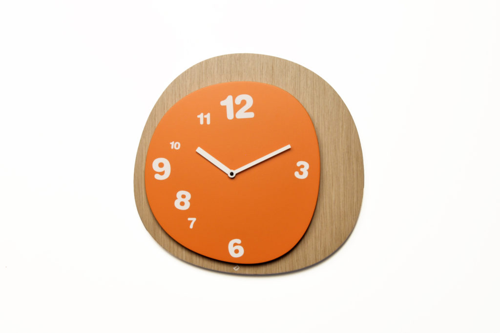 Nástěnné hodiny WOODIE oranžové, 38 cm, Progetti