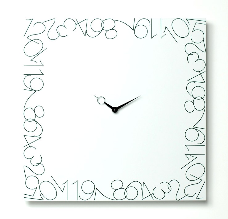 Nástěnné hodiny CORNUMERO bílé, 40 cm, Progetti