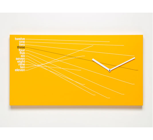 Nástěnné hodiny TIMELINE oranžové, 66 cm, Progetti