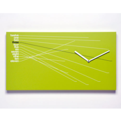 obdélníkové hodiny zelené na stěnu