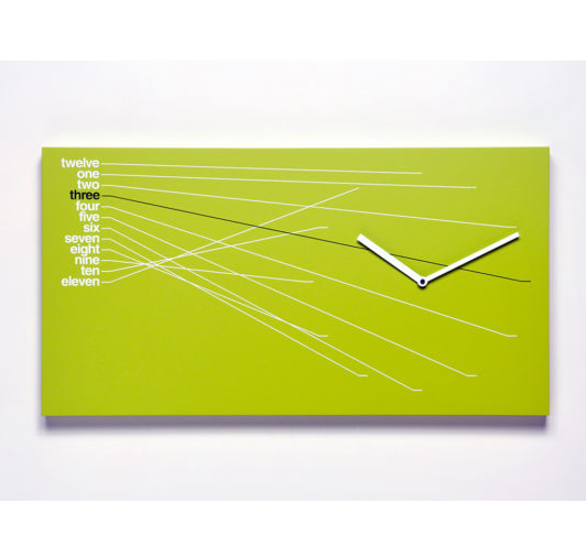 Nástěnné hodiny TIMELINE zelené, 66 cm, Progetti