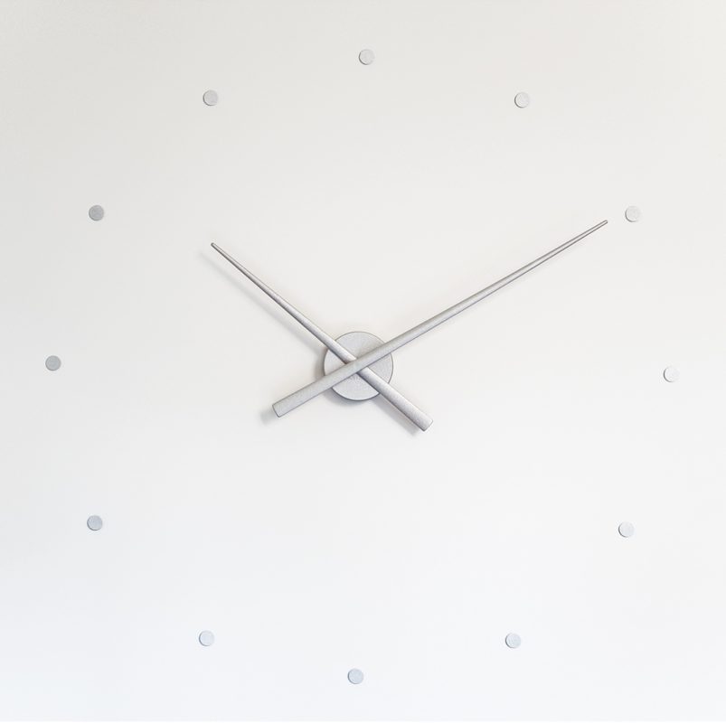 Nástěnné hodiny OJ stříbrné, 80 cm, Nomon