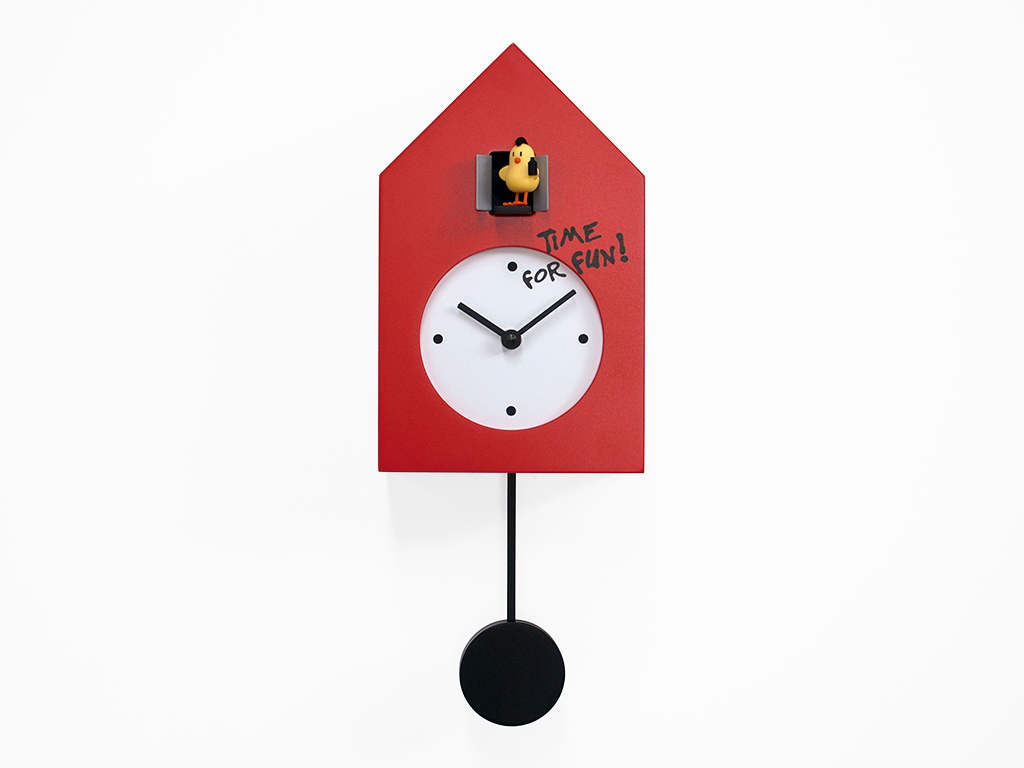 Kyvadlové hodiny FREEBIRD PUNK červené, 42 cm, Progetti