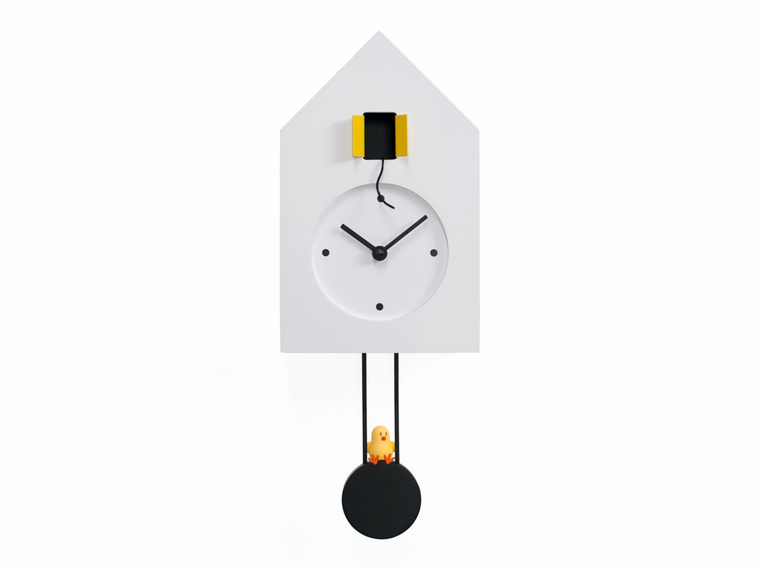 Kyvadlové hodiny FREEBIRD bílé, 42 cm, Progetti