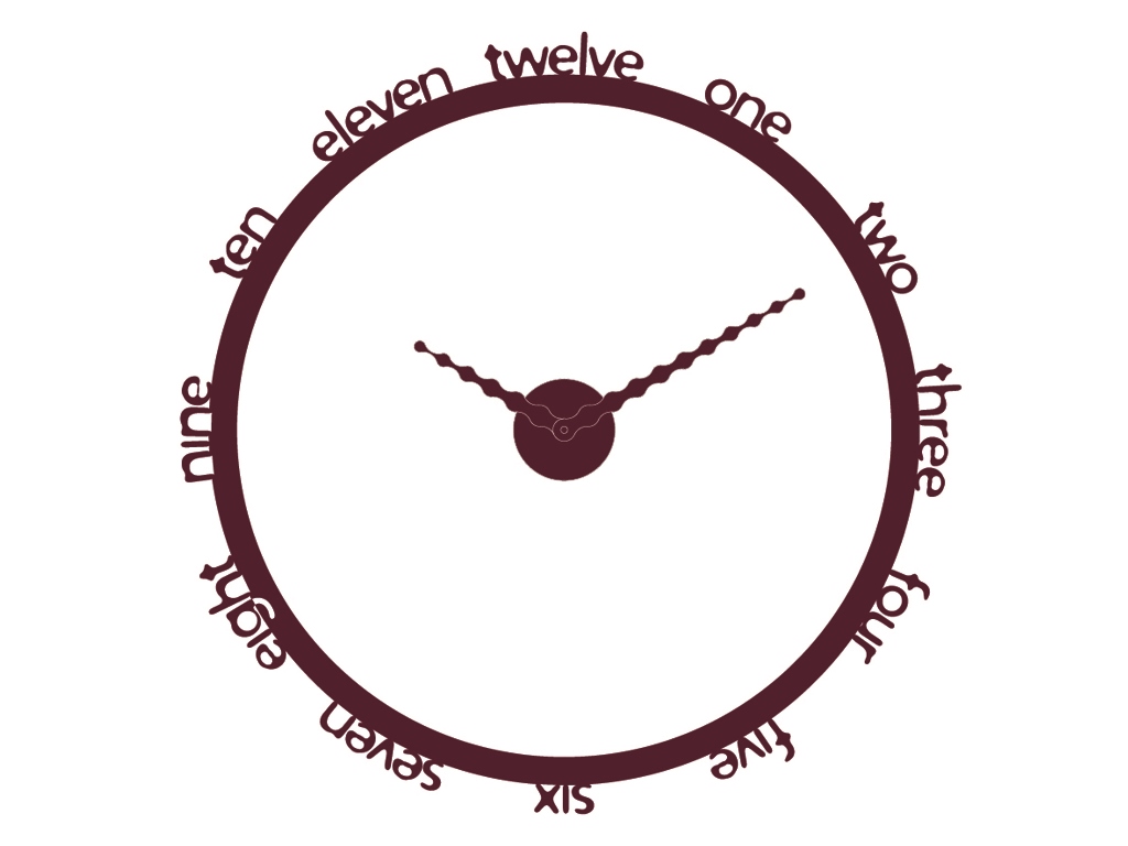Nástěnné hodiny HOOP bordó, 69 cm, Progetti